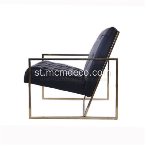 Moralo o mosesane oa Tufted Leather Lounge Chair